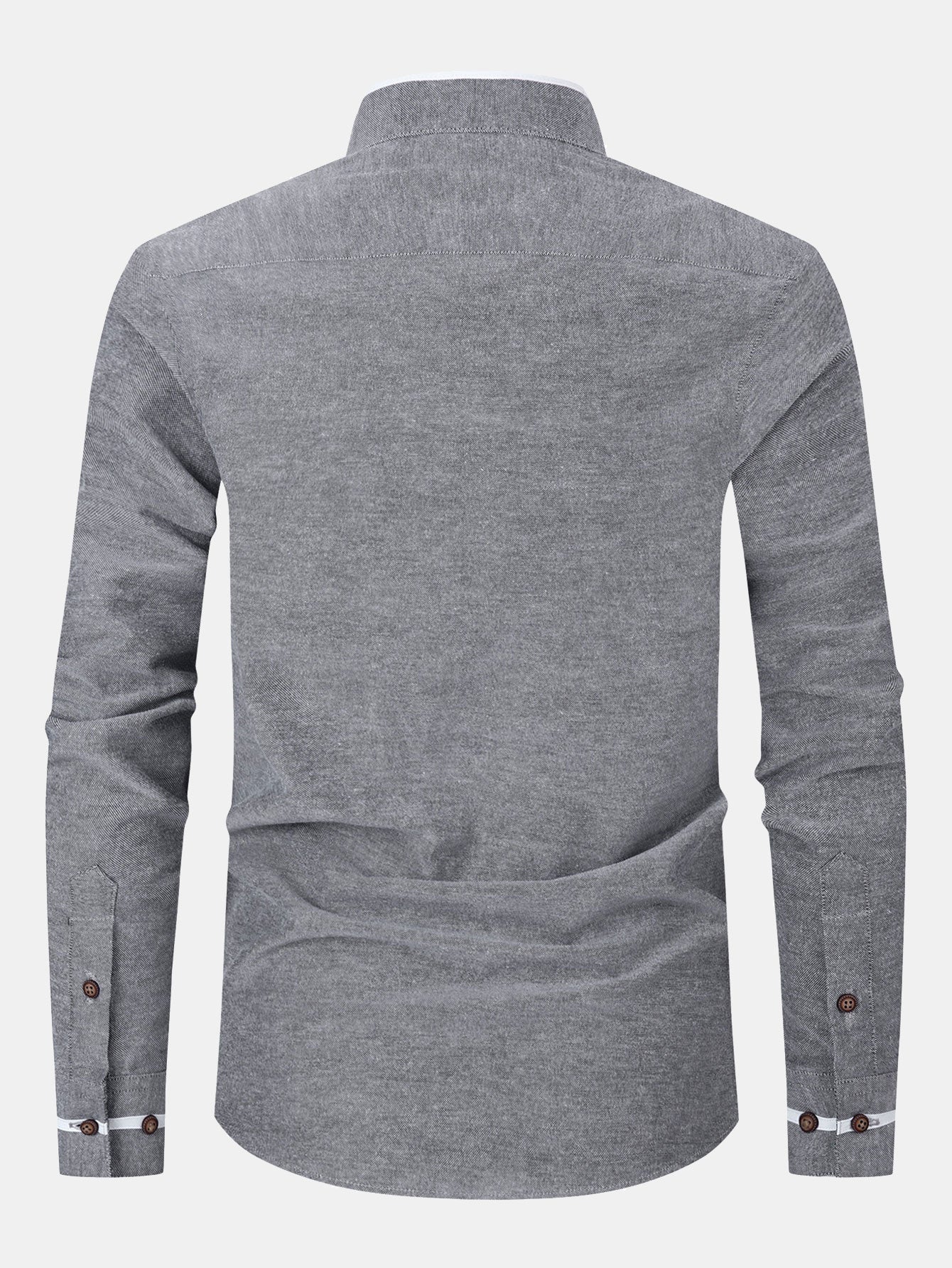 Camisa de manga larga Contrast Stand Collar