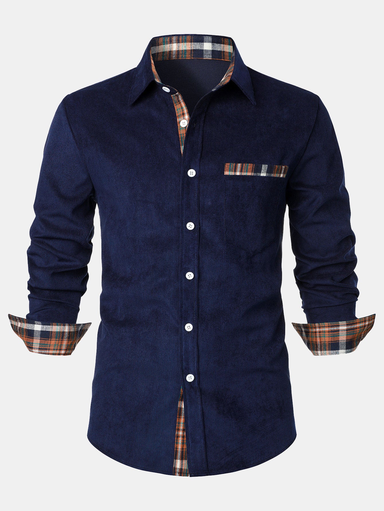 Camisa Corduroy a cuadros Panel Button Up