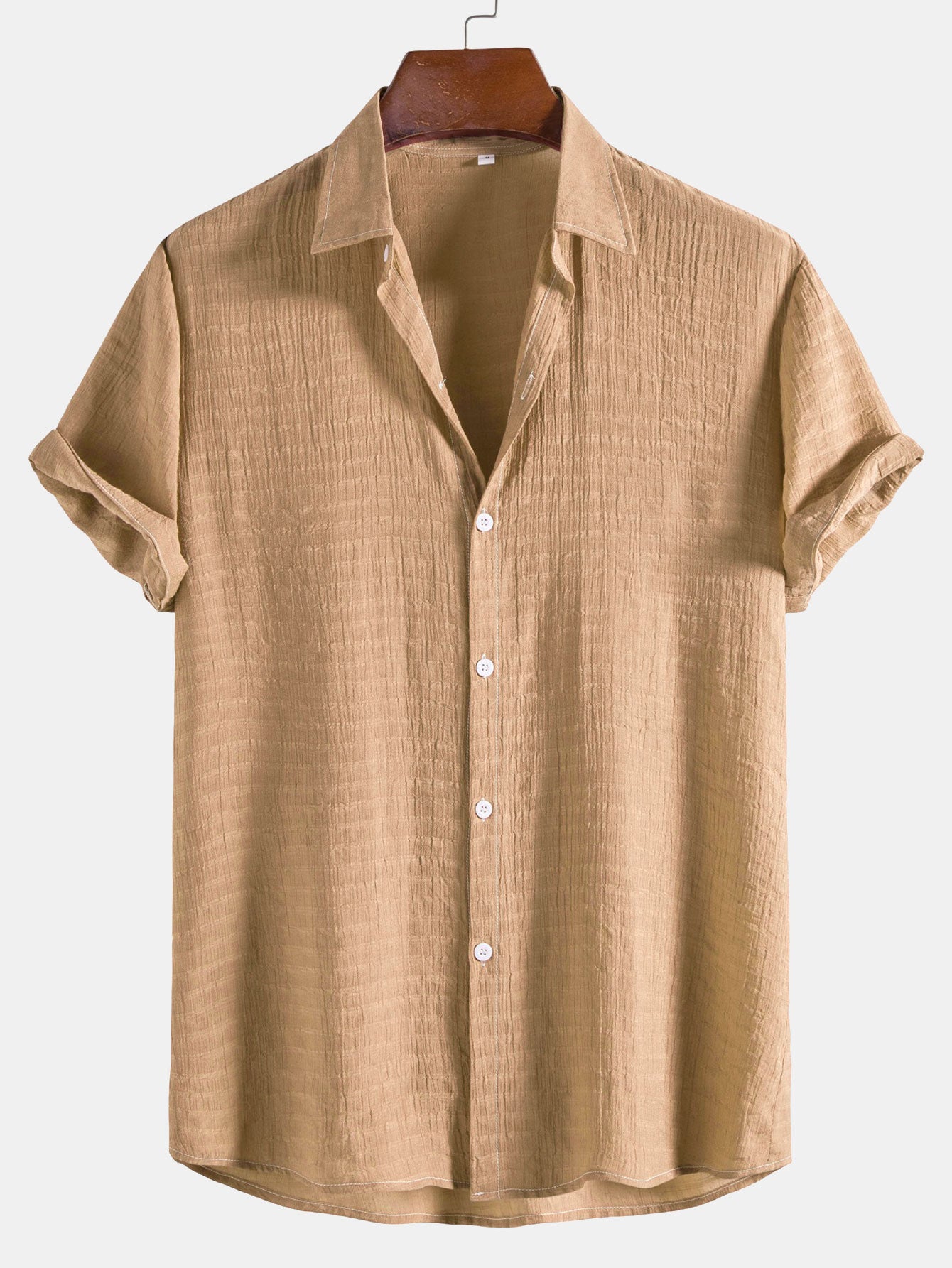 Camisa Textured Fabric de manga corta