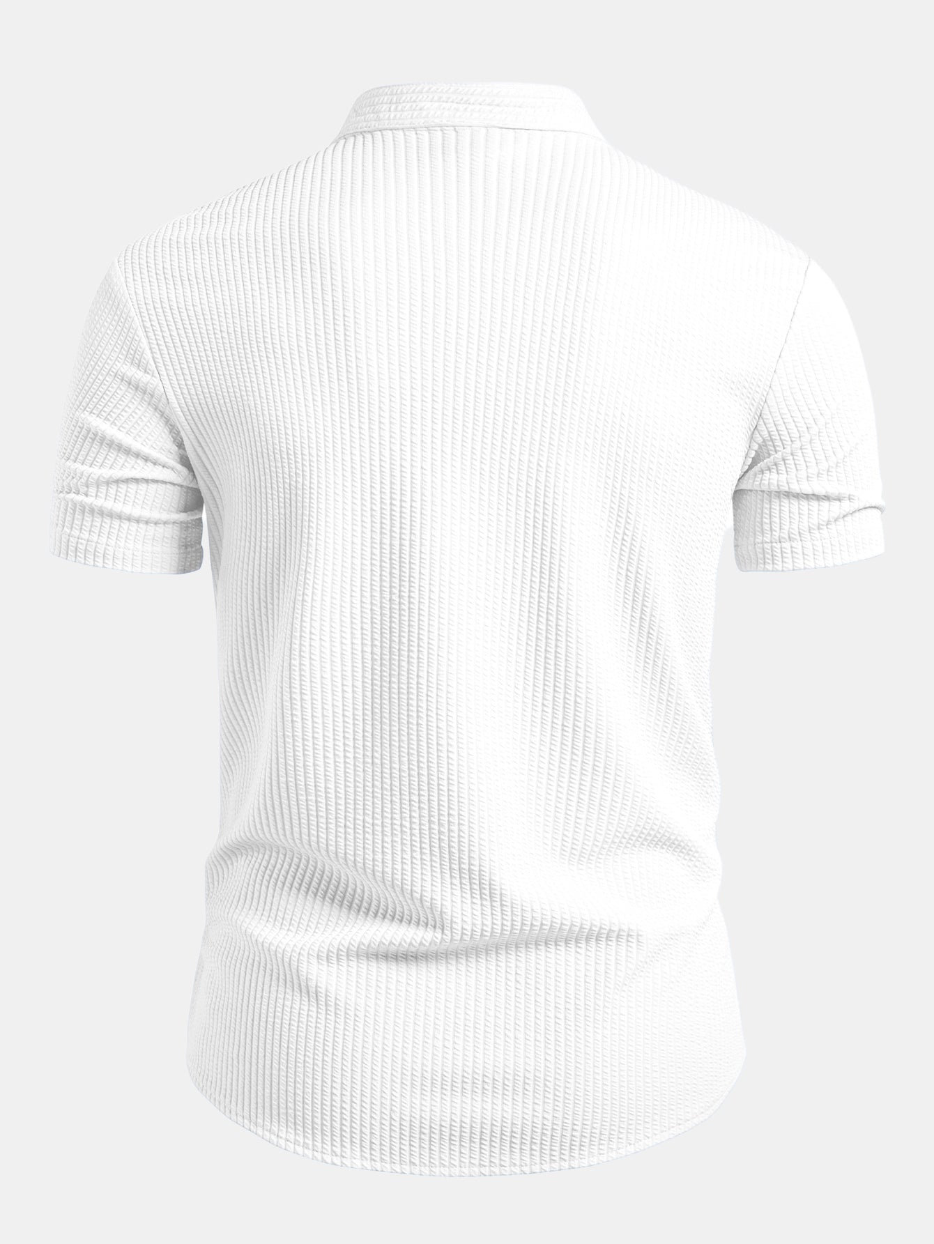 Camisa Muscle Fit Ribbed Stand Collar