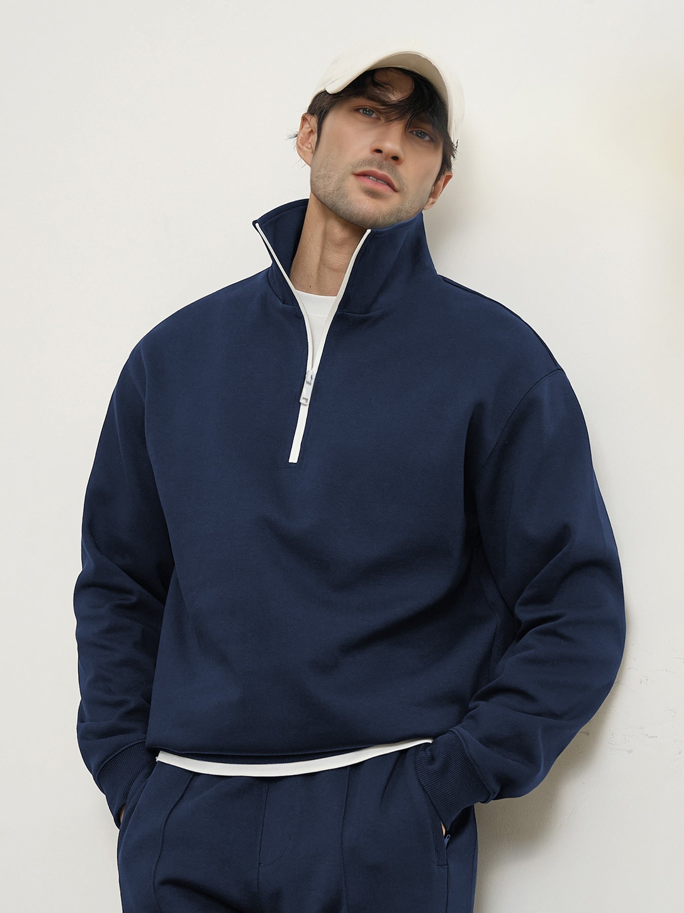 Sudadera CozySpacer Contrast Color Half Zip