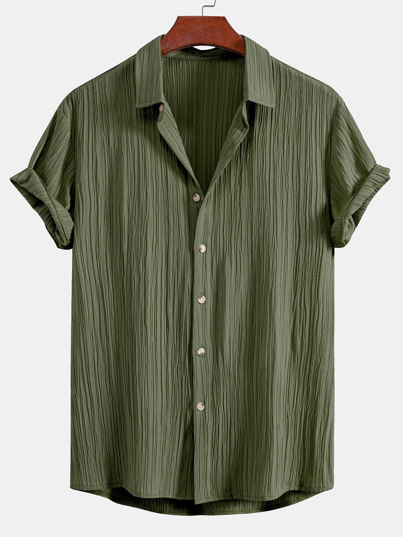 Camisa Crinkled Textured Button Up