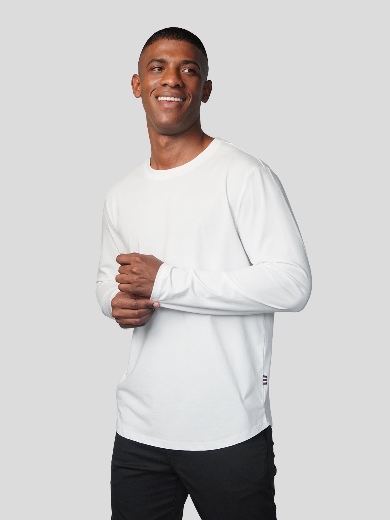 StaySmooth de manga larga Curve Hem Tee:clásico Fit