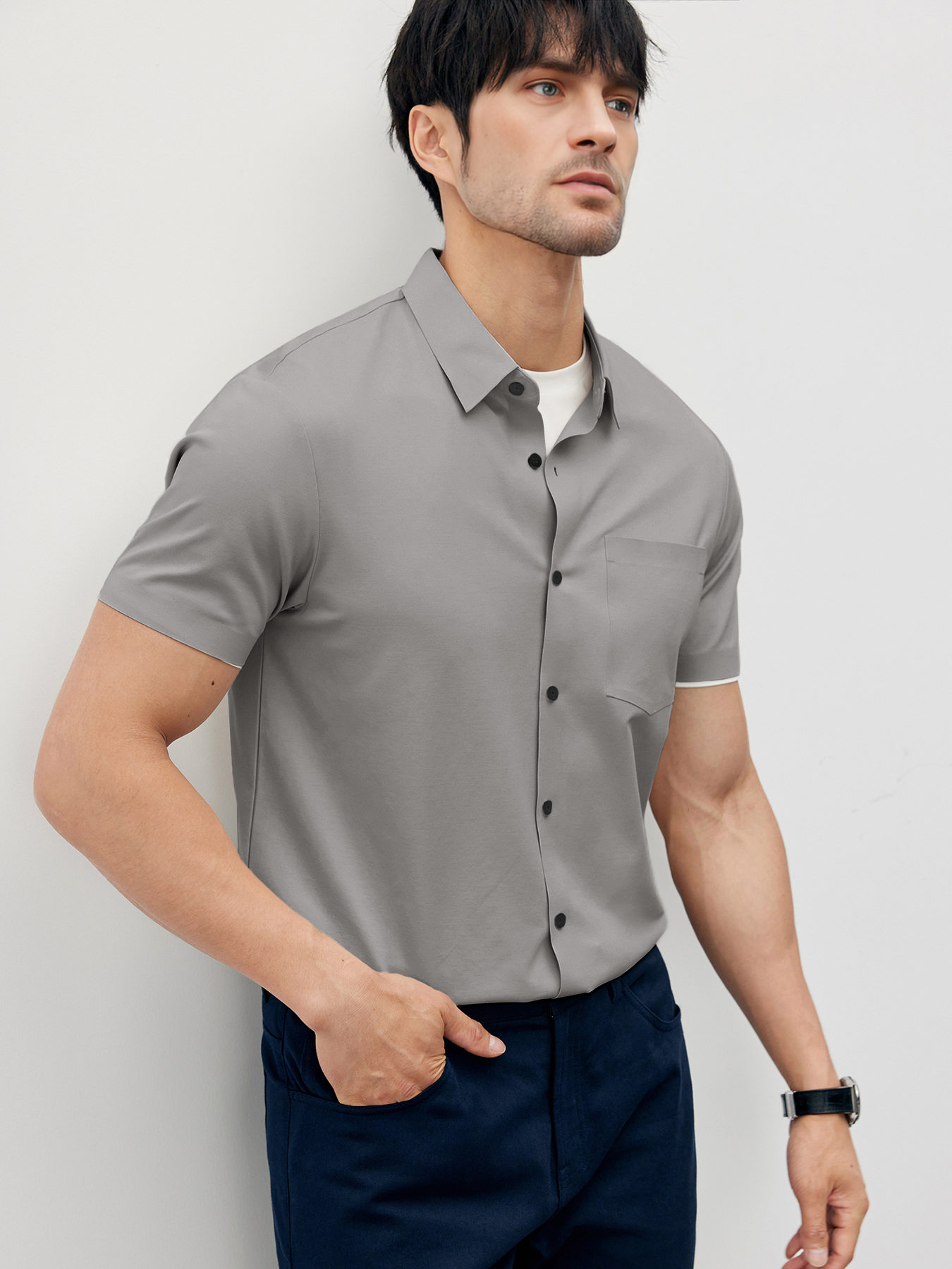 Camisa ChillLux Wrinkle-free de manga corta