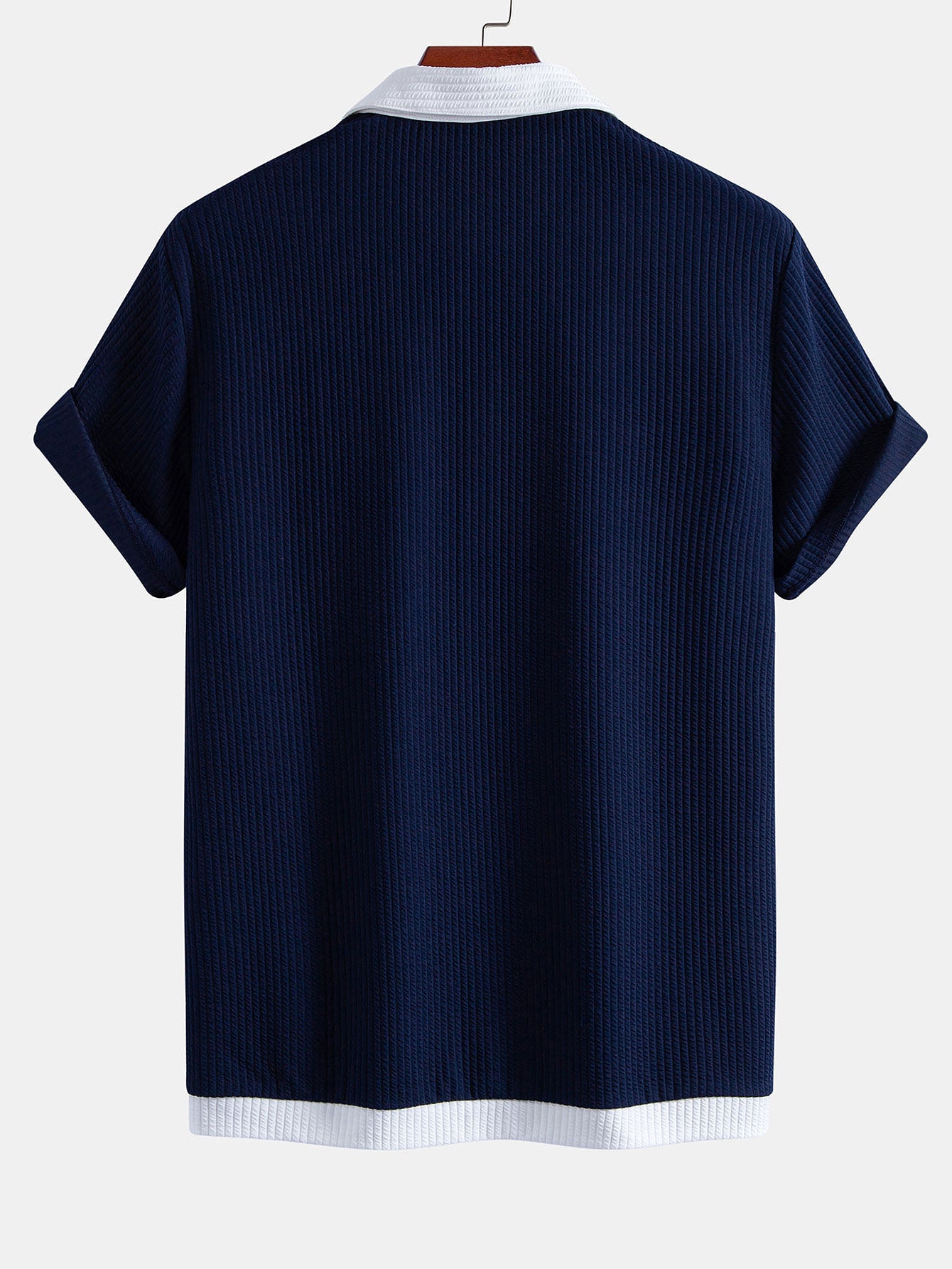 Camisa Contrast Ribbed Button Up