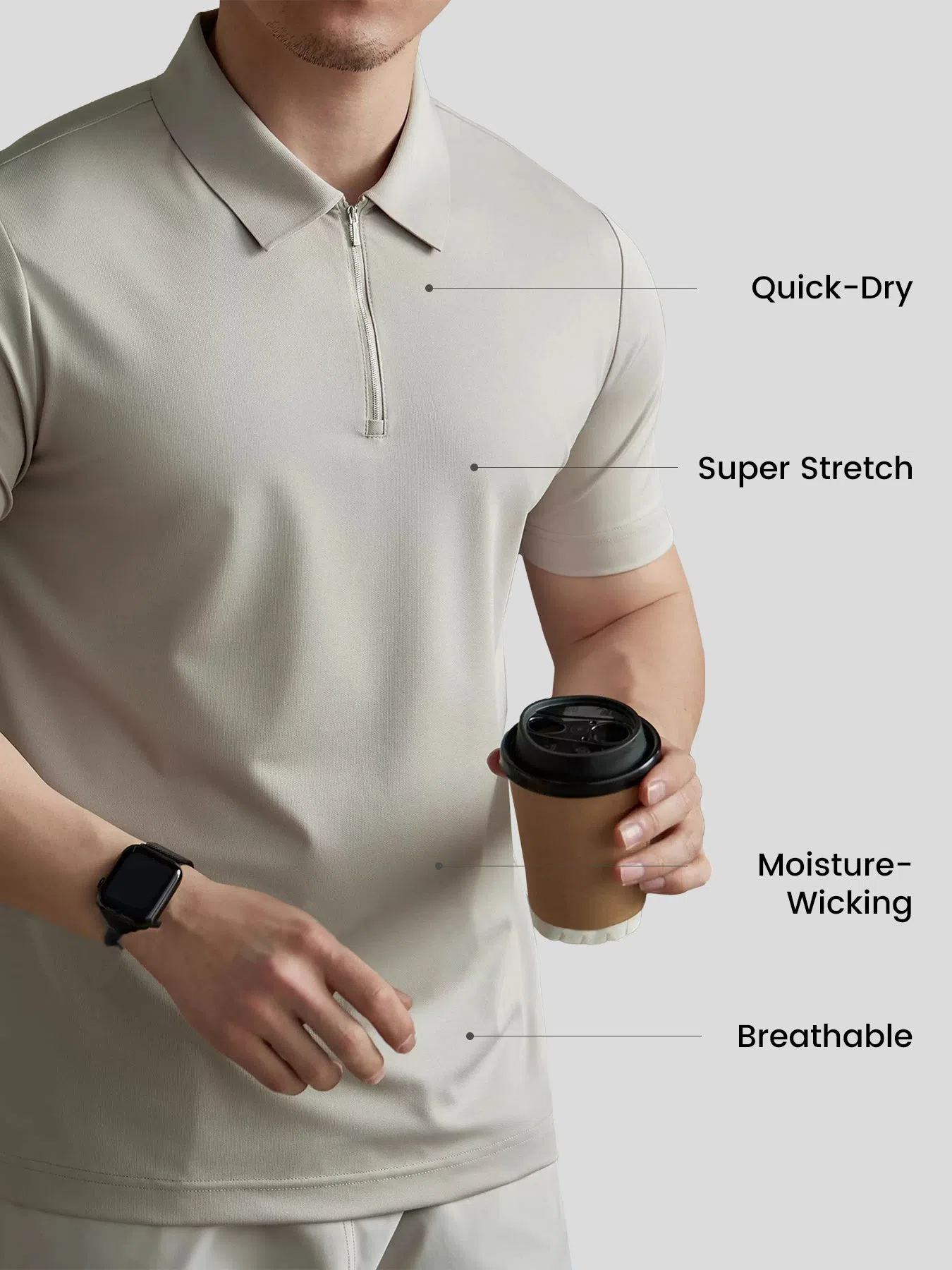 PerformancePro de manga corta Half Zip Polo