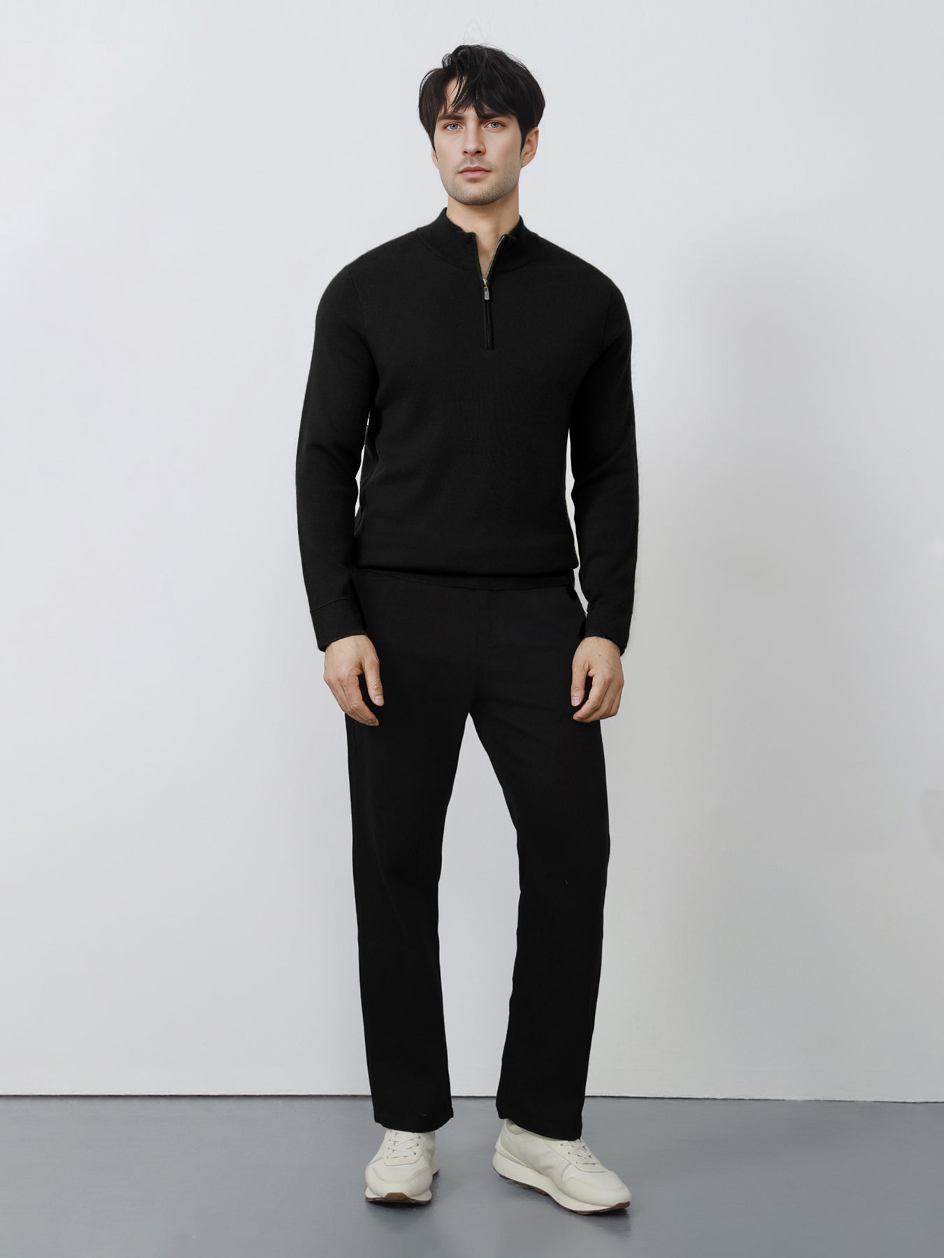 Gentletejido Washable Half Zip Mock Neck Sweater