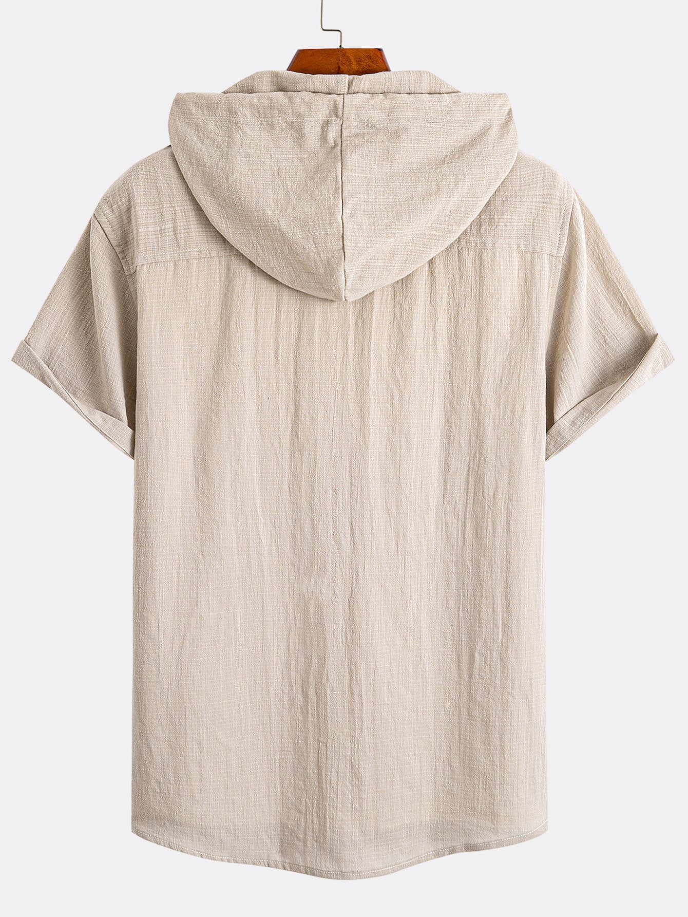 Camisa de manga corta de lino Look Hooded