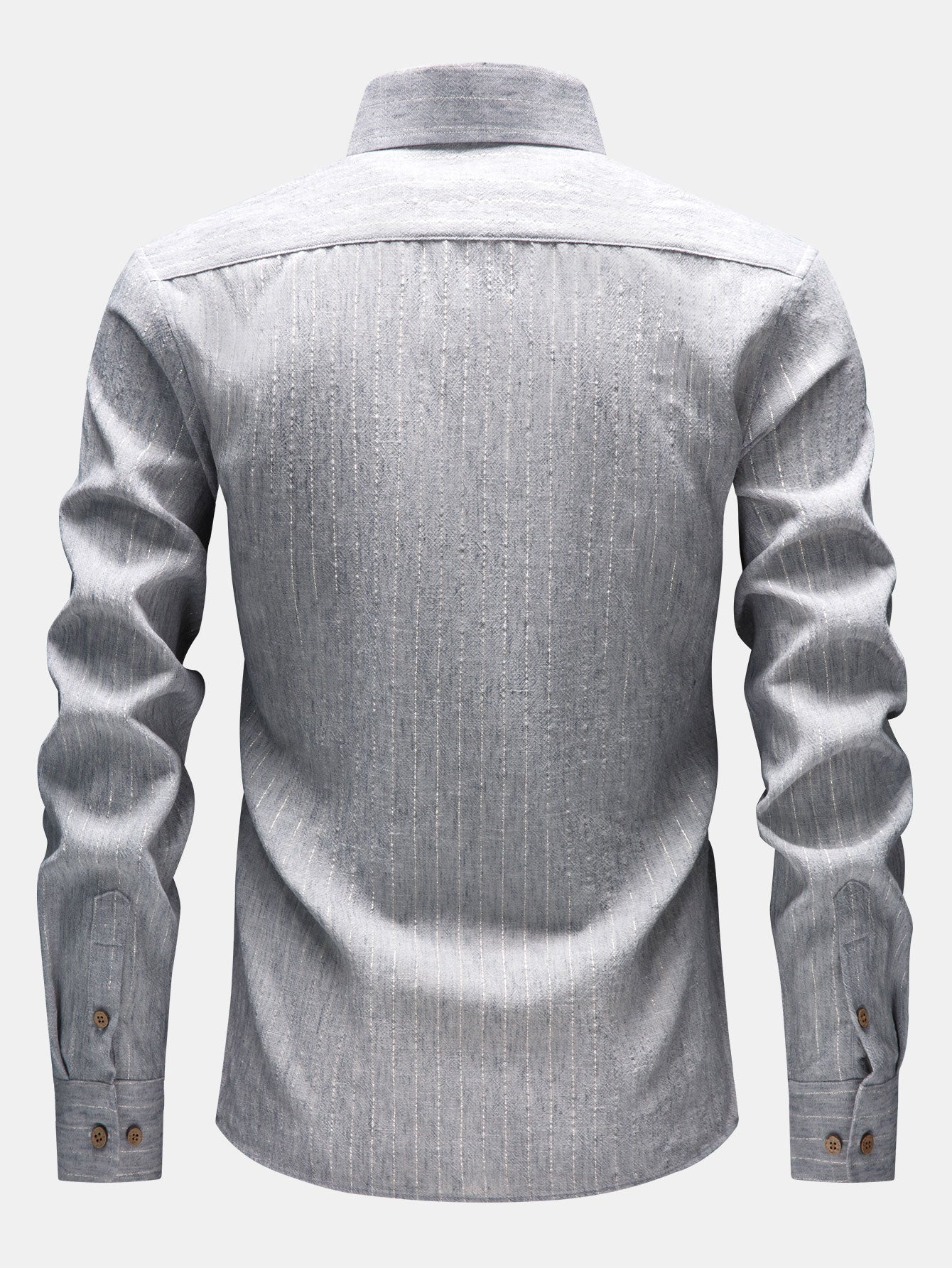 Camisa de manga larga rayas de lino Look Button Up