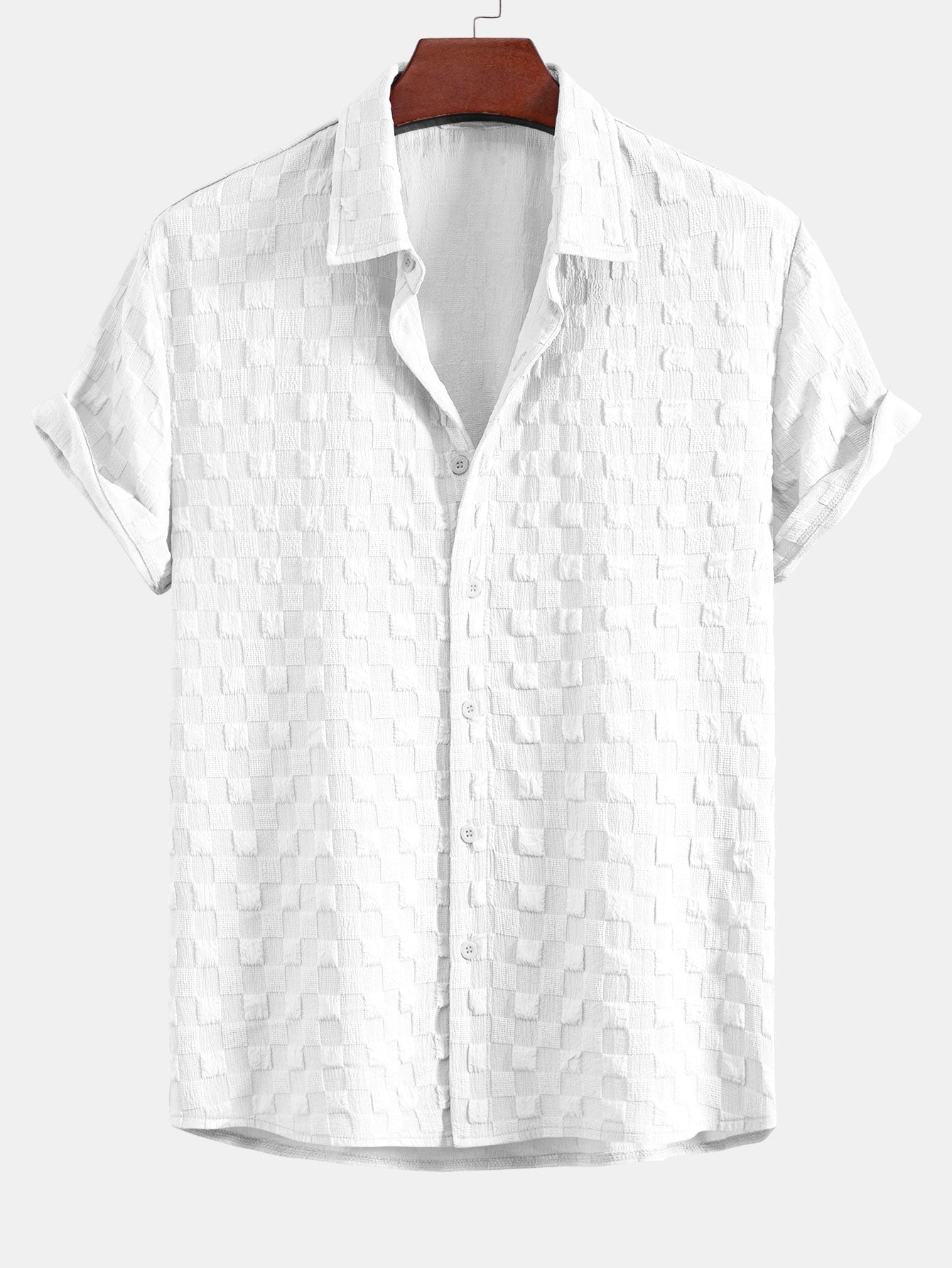 Camisa Checkerboard Textured Button Up
