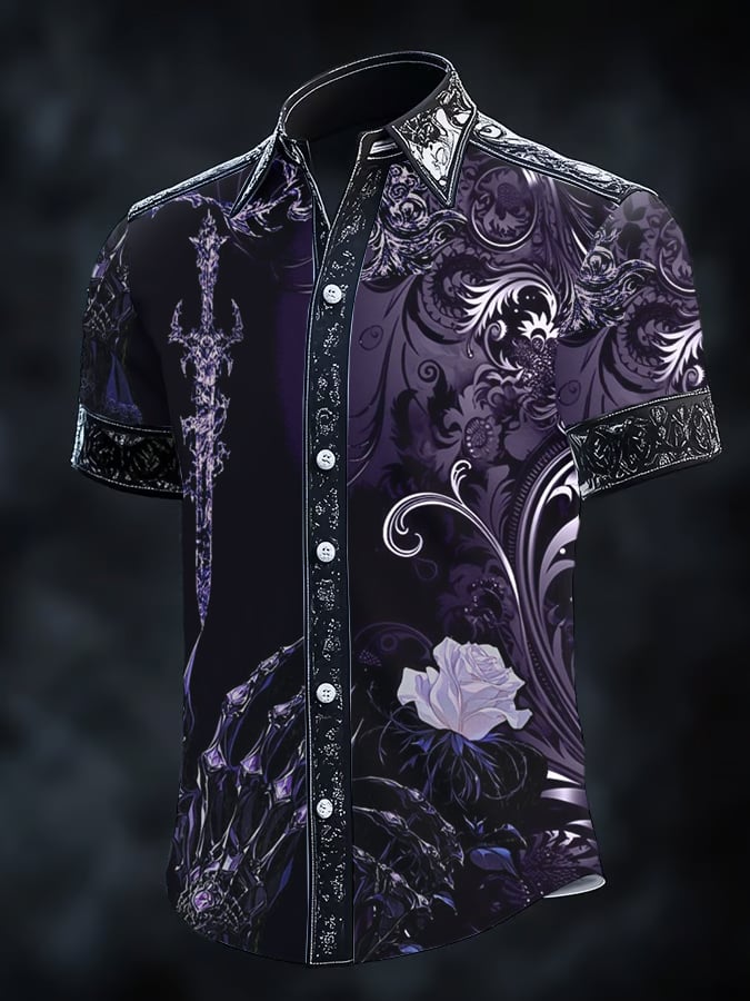 Camisa retro Gothic Dark para hombre