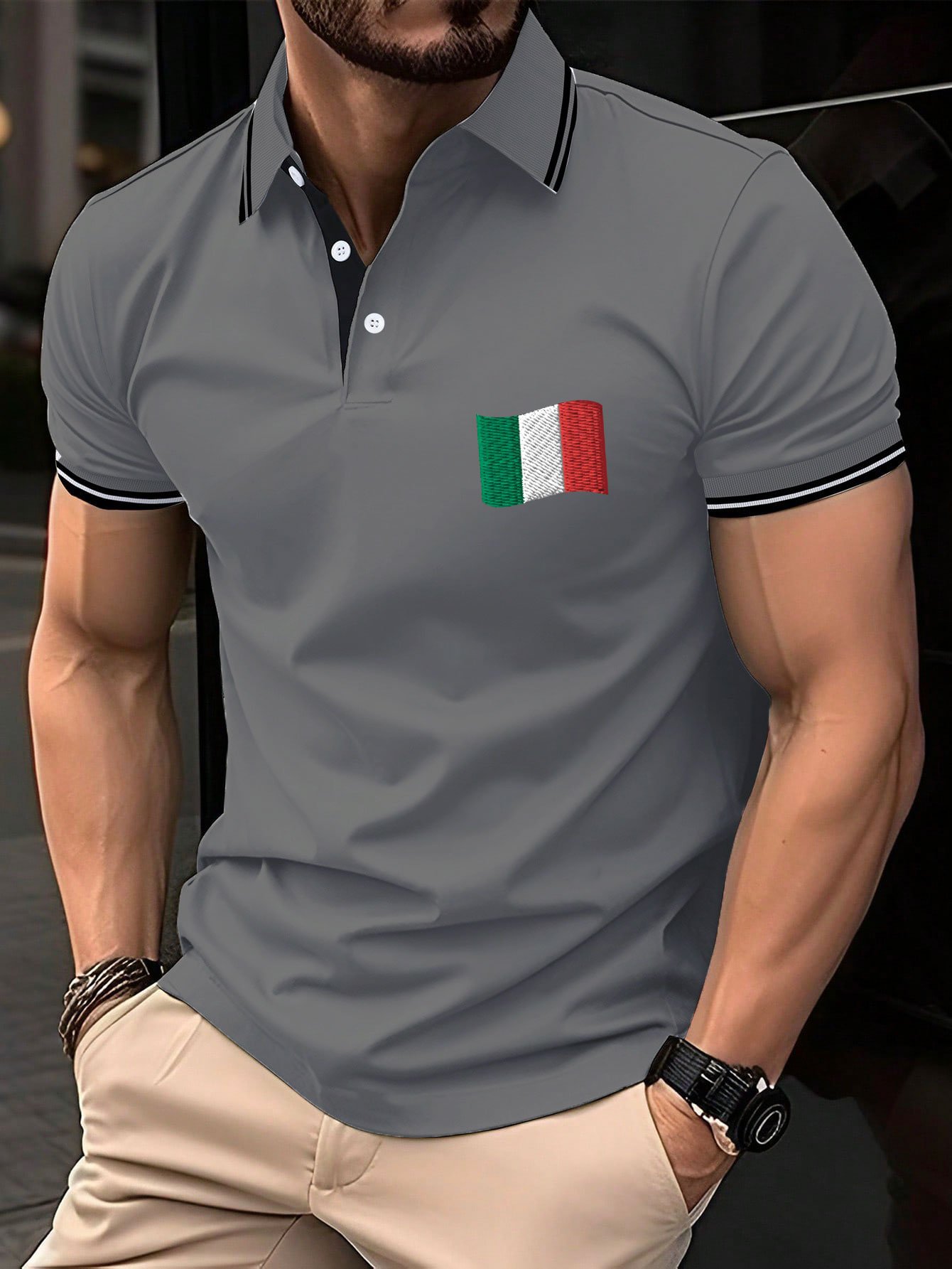 Camisa polo "Italy" estampado para hombre