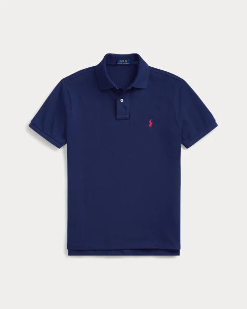 Camisa polo de malla de corte entallado personalizada - vista 2