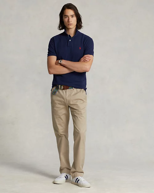 Camisa polo de malla de corte entallado personalizada - vista 3