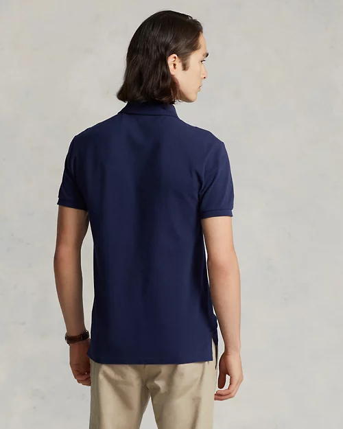 Camisa polo de malla de corte entallado personalizada - vista 4