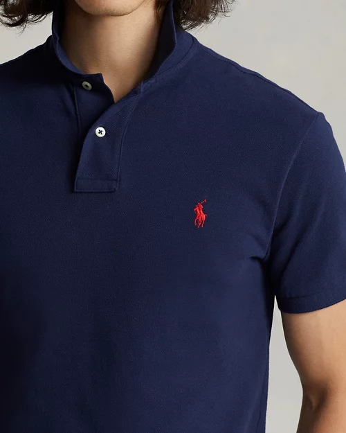 Camisa polo de malla de corte entallado personalizada - vista 5