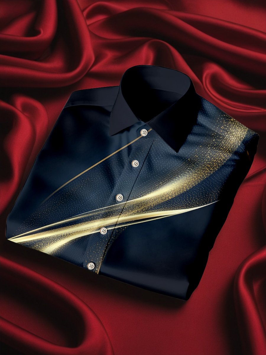 Camisa seda rayas de lujo ejecutivo de manga larga para hombre