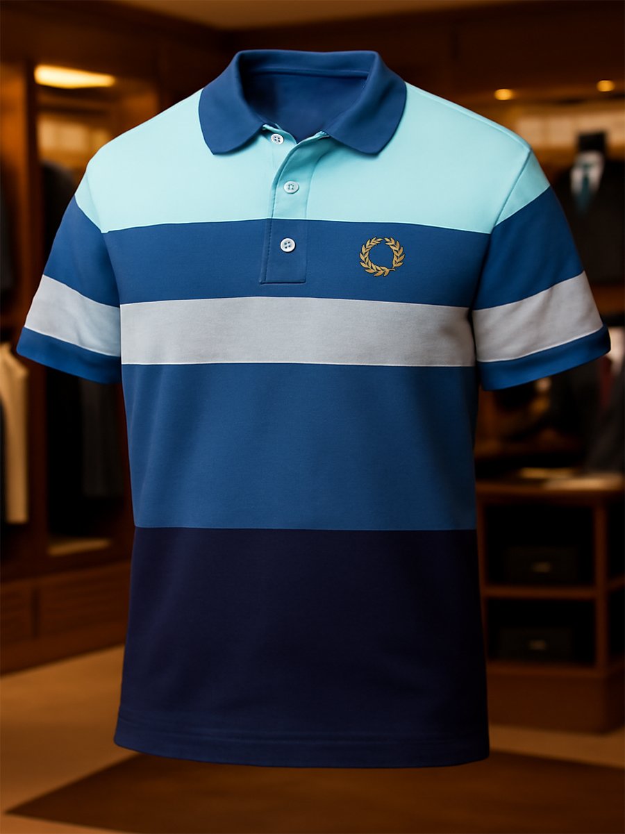Camisa polo ejecutivo casual Button de manga corta para hombre