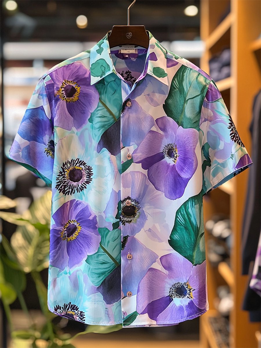 Camisa Resort casual floral Art de manga corta para hombre