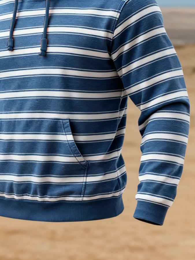 Sudadera elegantee a rayas Contrasting Hooded para hombre