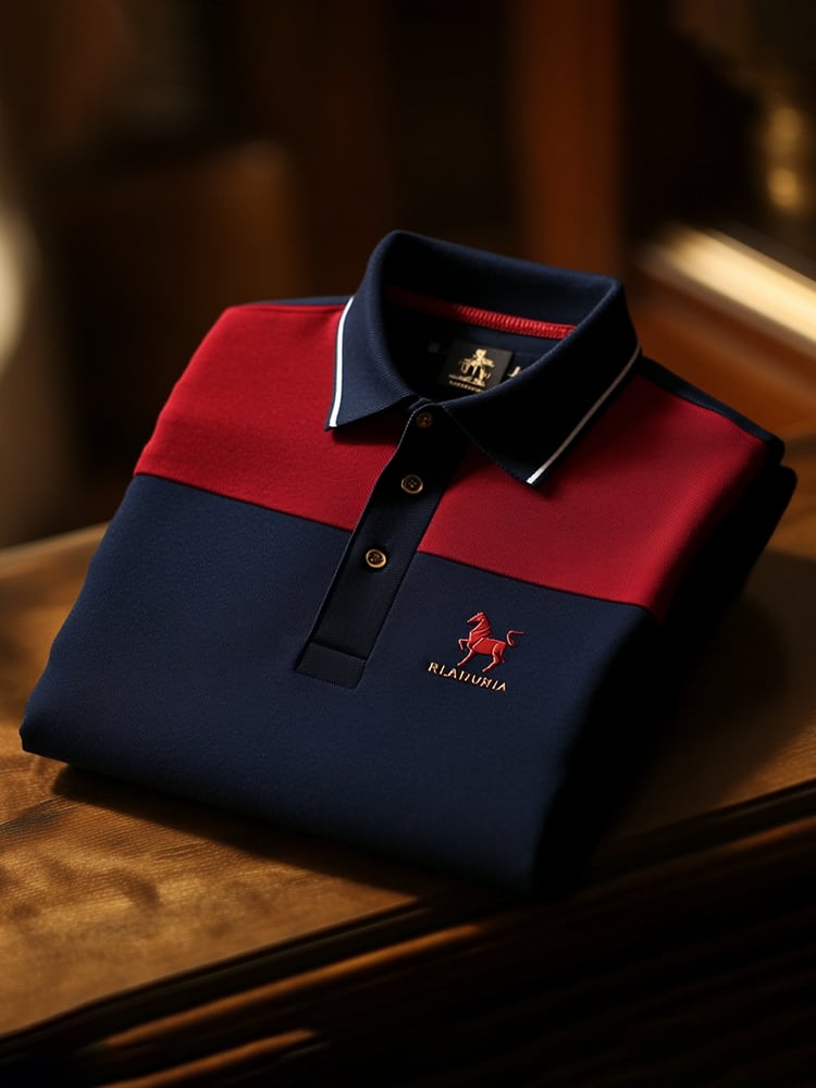 Camisa polo clásico ejecutivo Check Button de manga corta para hombre