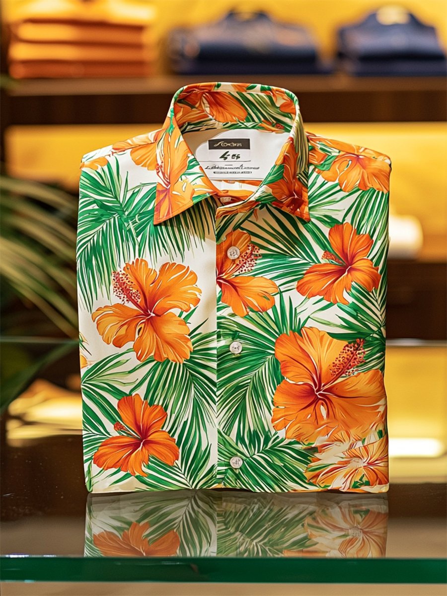 Camisa satén Luxe de manga larga con botones para hombre