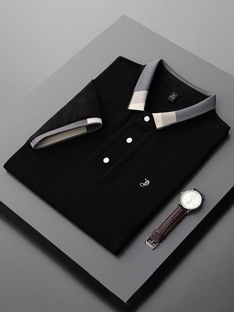 Camisa polo ejecutivo casual Button de manga corta para hombre