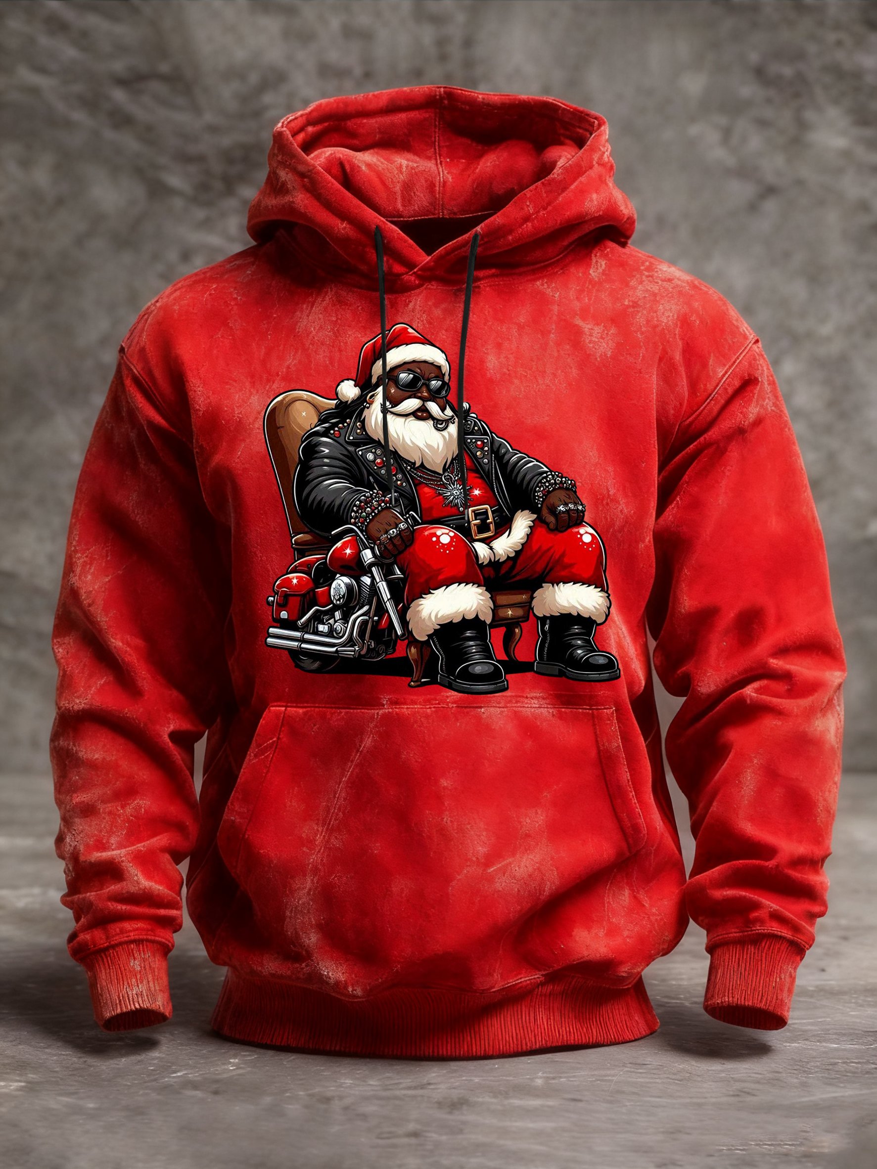Sudadera African American Christmas estampado cuello redondo Hooded para hombre