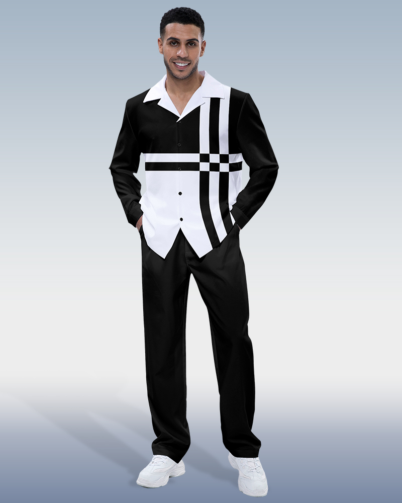 Suitmens a cuadros estampado de manga larga Walking Suit 190 para hombre