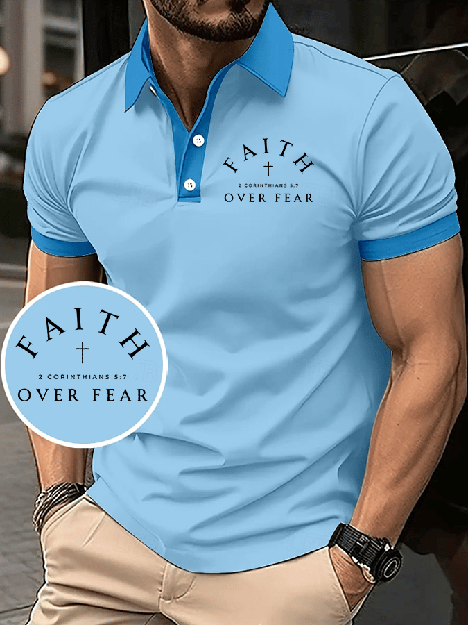 Camisa polo Faith estampado casual para hombre