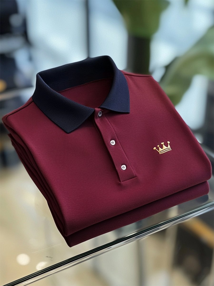 Camisa polo ejecutivo casual Button de manga corta para hombre