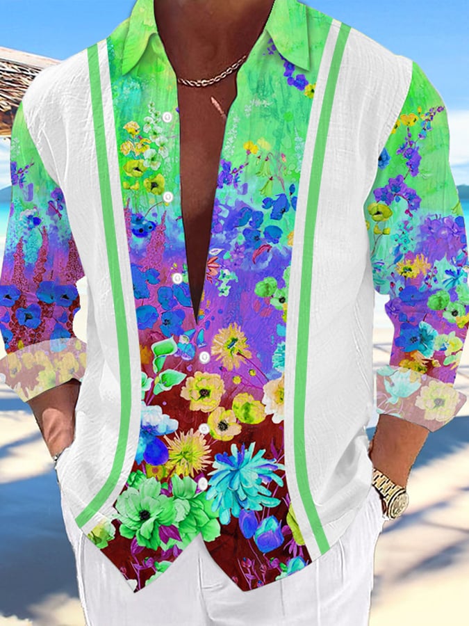 Camisa Hawaii estampado de moda Vacation And casual para hombre