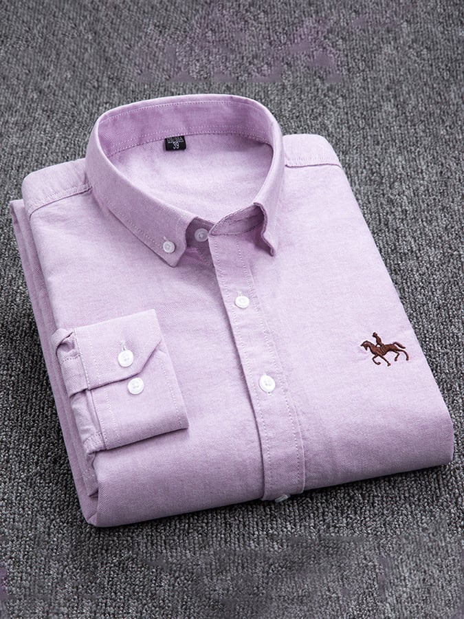 Camisa ejecutivo de algodón bordado para hombre