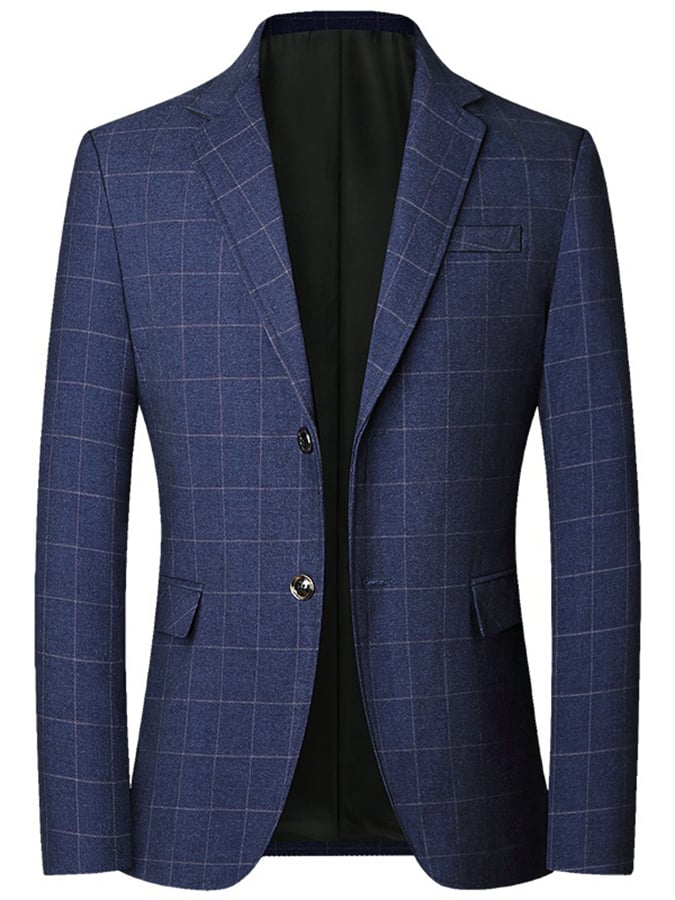 Saco para trabajo Office Notched cuello a cuadros Regular Fit para hombre