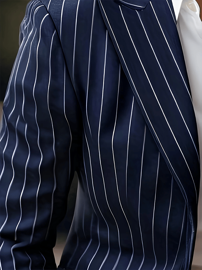De modaable rayas Design Single-Breasted bolsillo Design casual Suit para hombre