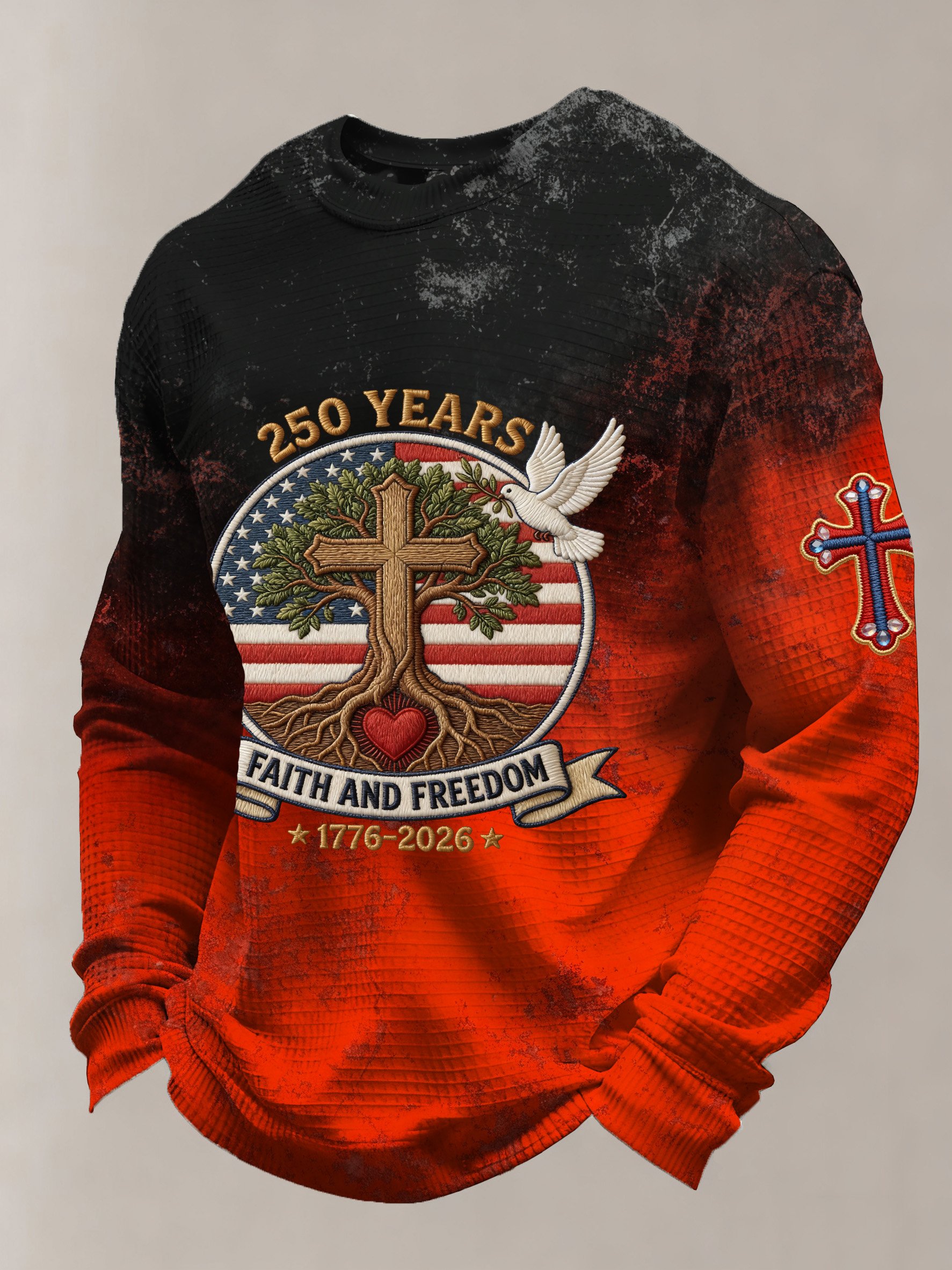 Vintage American Flag estampado Top para hombre
