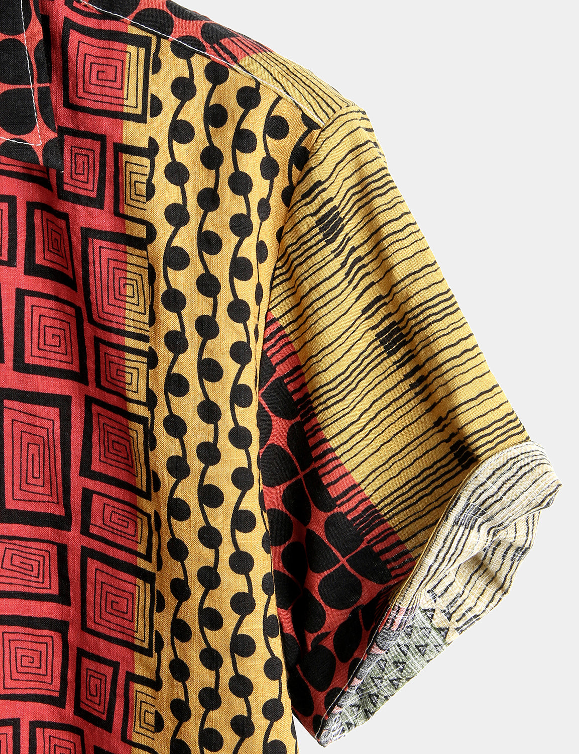 Camisa Geometric estampado Beach de manga corta para hombre