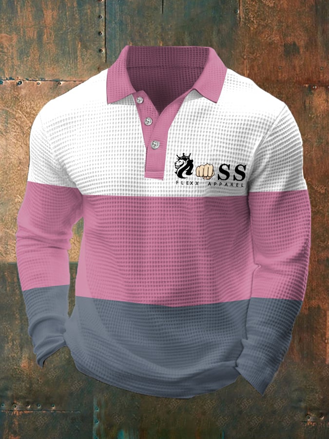 Ejecutivo casual Contrast Waffle Polo Top para hombre