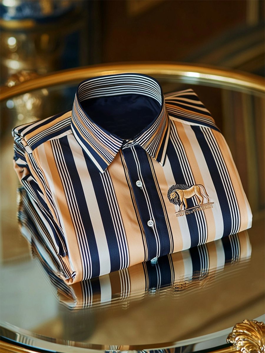 Camisa satén Luxe de manga larga con botones para hombre