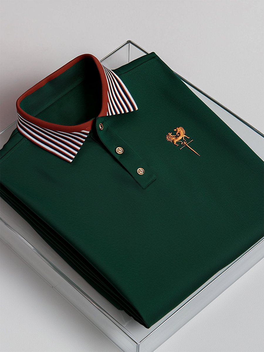 Camisa polo ejecutivo casual Button de manga corta para hombre