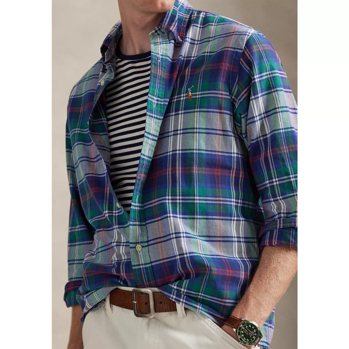 Classic Fit Striped Oxford Shirt - 3