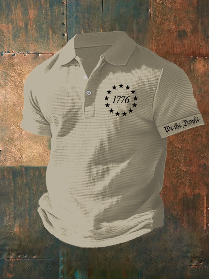 Camisa polo 1776 We The People estampado Waffle para hombre