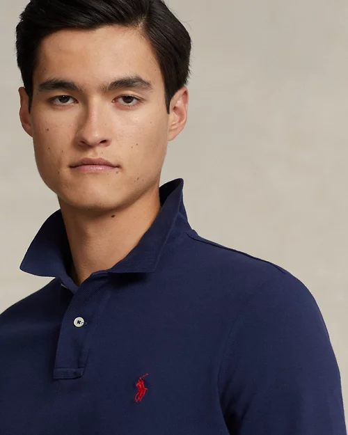 Camisa polo de malla de corte entallado personalizada - vista 5