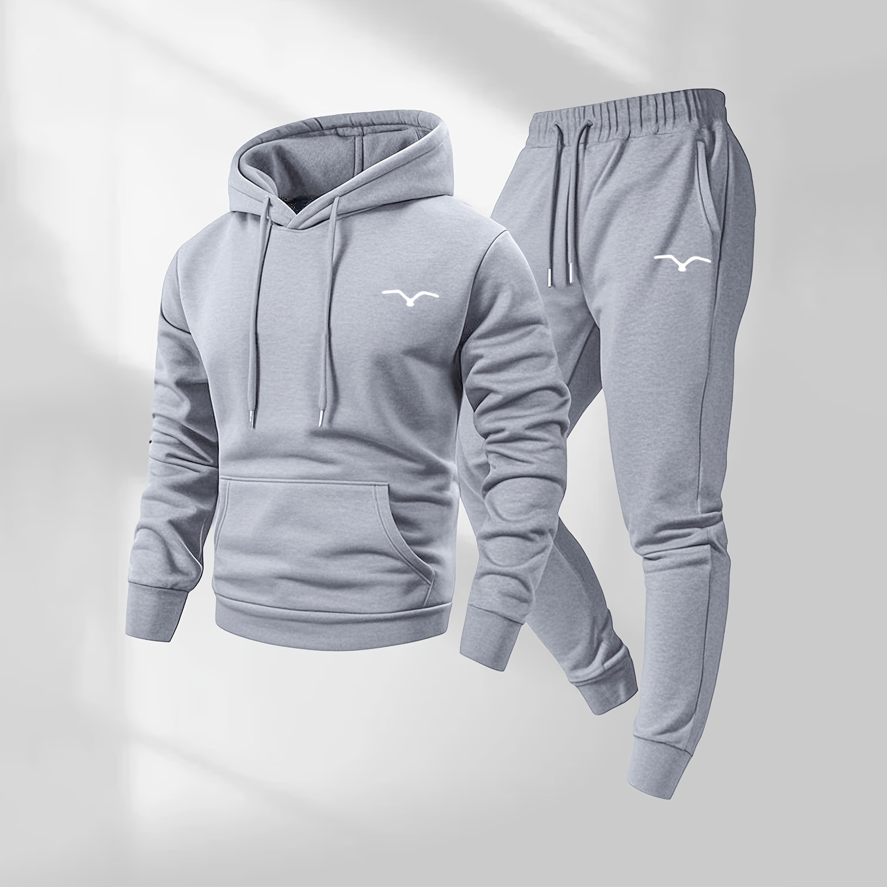 Sudadera con capucha Pattern estampado and Drawstring Sweatpantalón Set, Menswear, casual Athletic de manga larga Hooded chaqueta & Trousers for Fall & Winter, Clothing for para uso diario Wear, Sportswear Indoor para exterior, Tracksuit, Athleisure para hombre