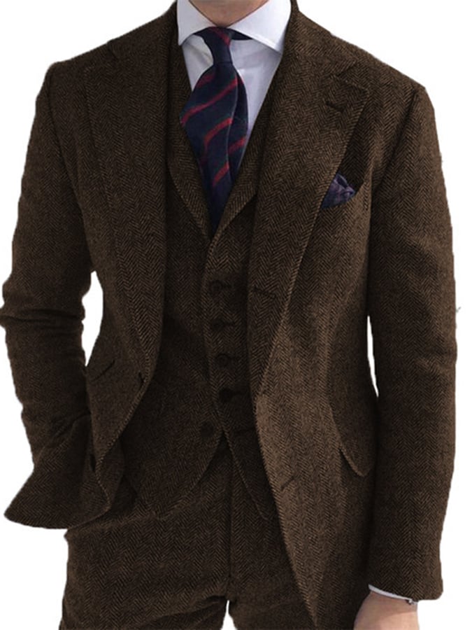 Ejecutivo Single-Breasted de color sólido Three-Piece Suit para hombre