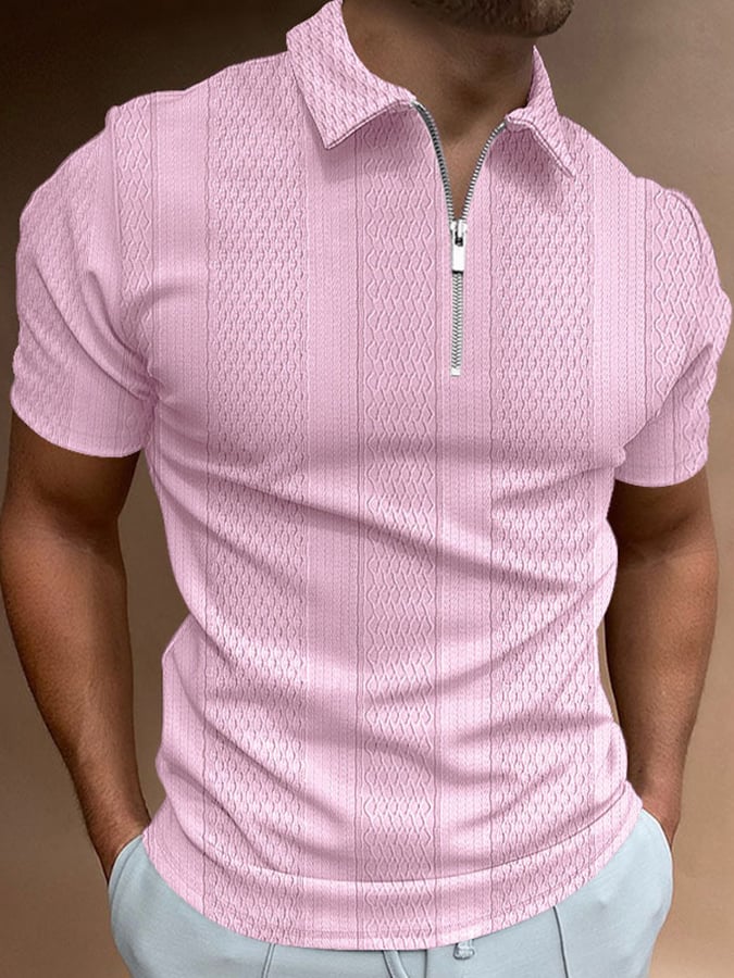 De moda casual solapa tejidoted jacquard Polo