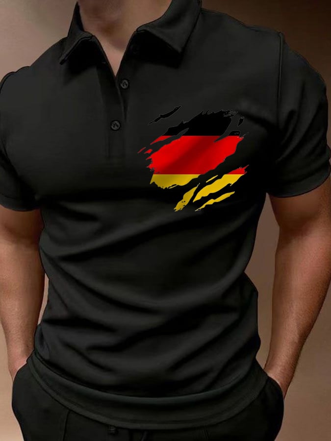 Camisa polo German Flag Design para hombre