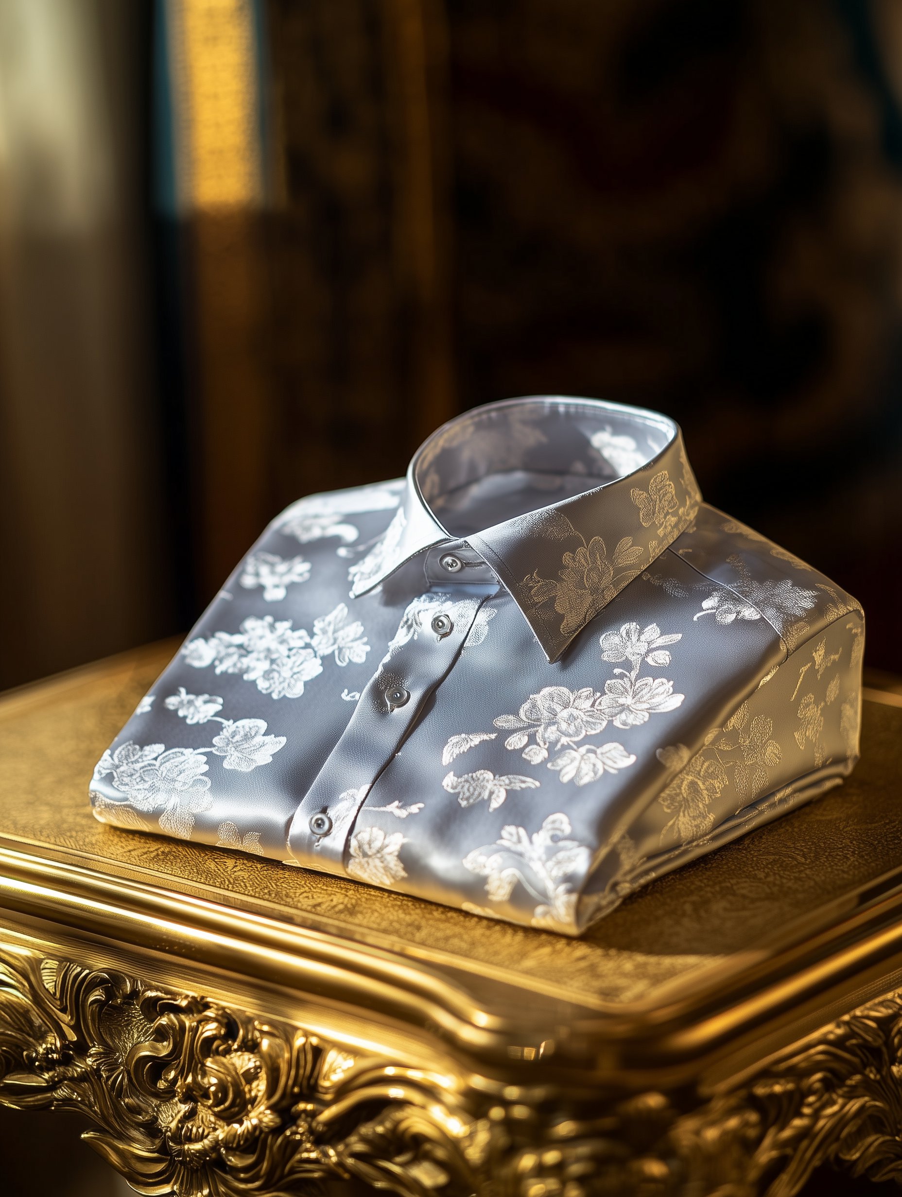 Camisa floral de manga corta con botones para hombre
