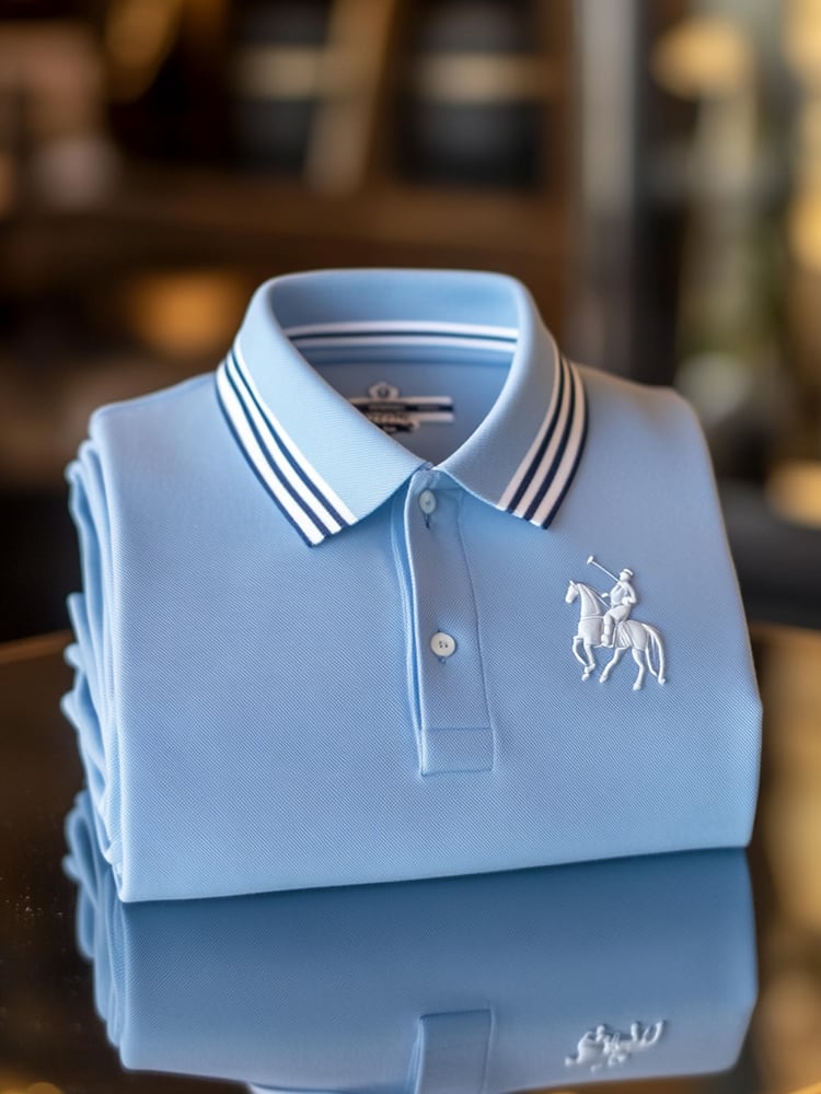 Camisa polo clásico ejecutivo Check Logo Button de manga corta para hombre