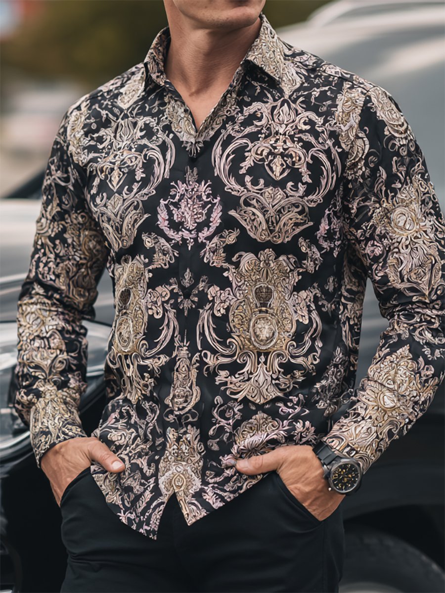 Camisa ejecutivo casual Baroque de manga larga para hombre